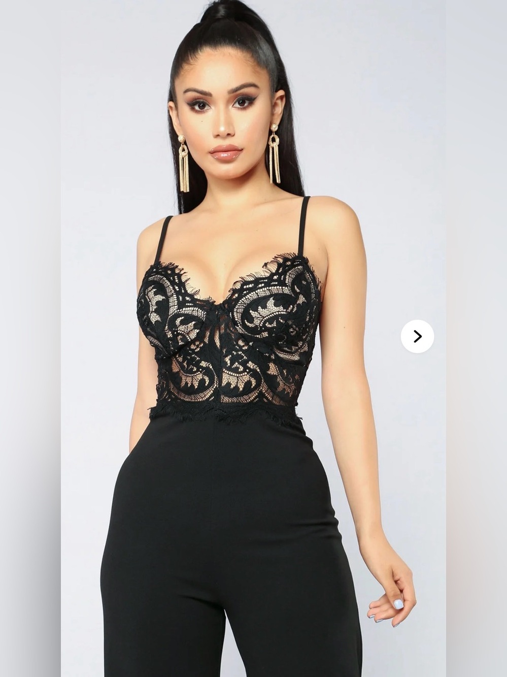 Black Lace Jumpsuit- Women